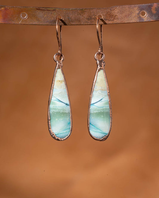 Gorgeous Wood Opal Earrings