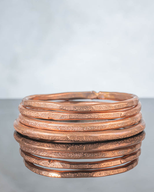 Thick Copper Bangle Bracelet