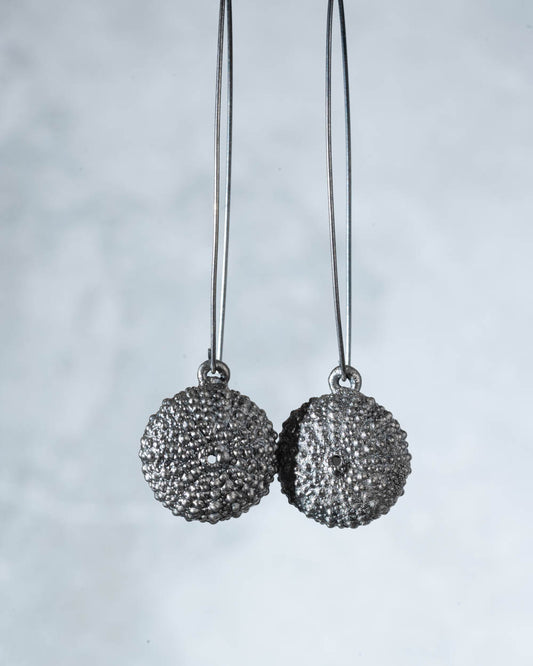 Long Sea Urchin Dangle Earrings