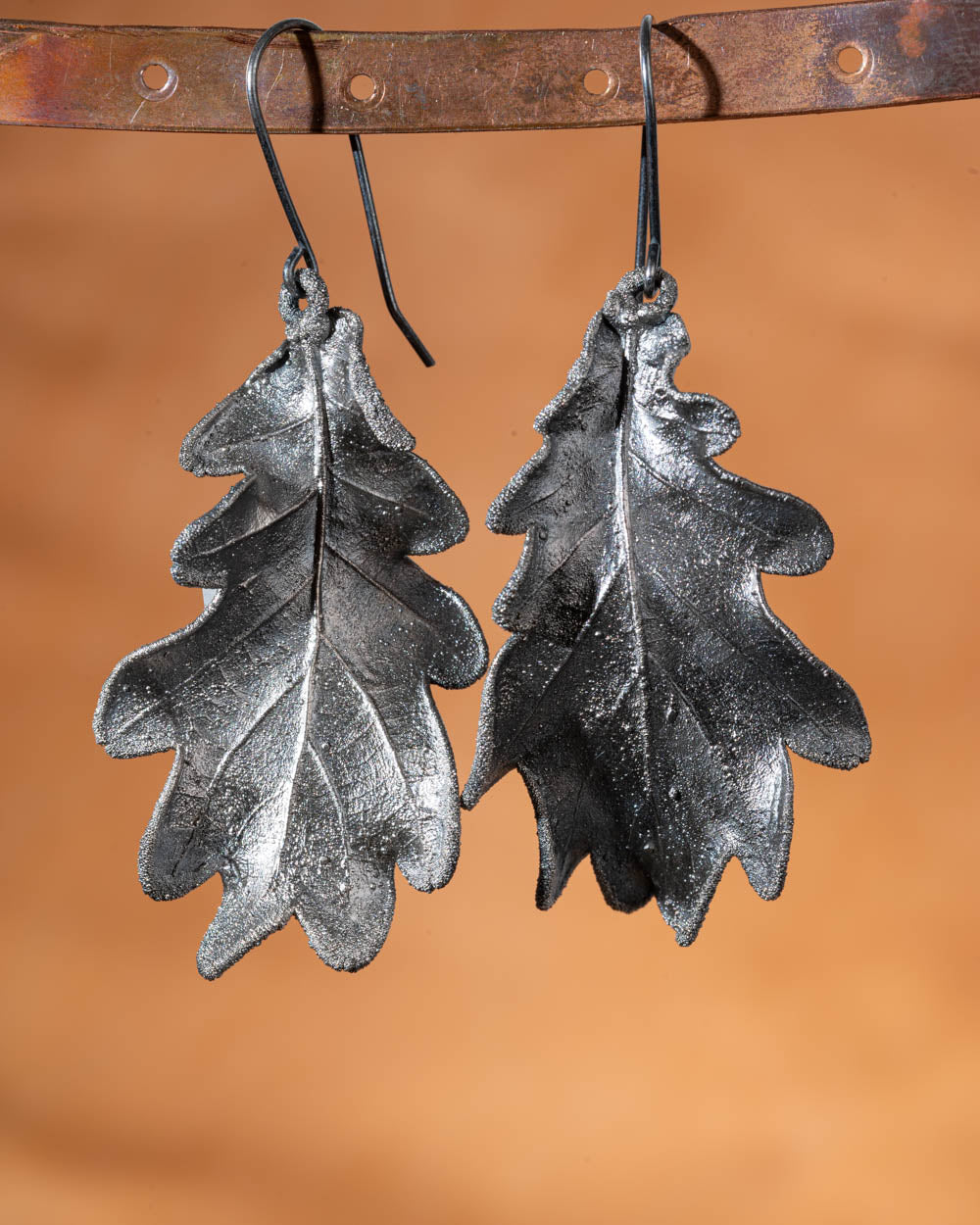 Silver Oak Leaf Earrings