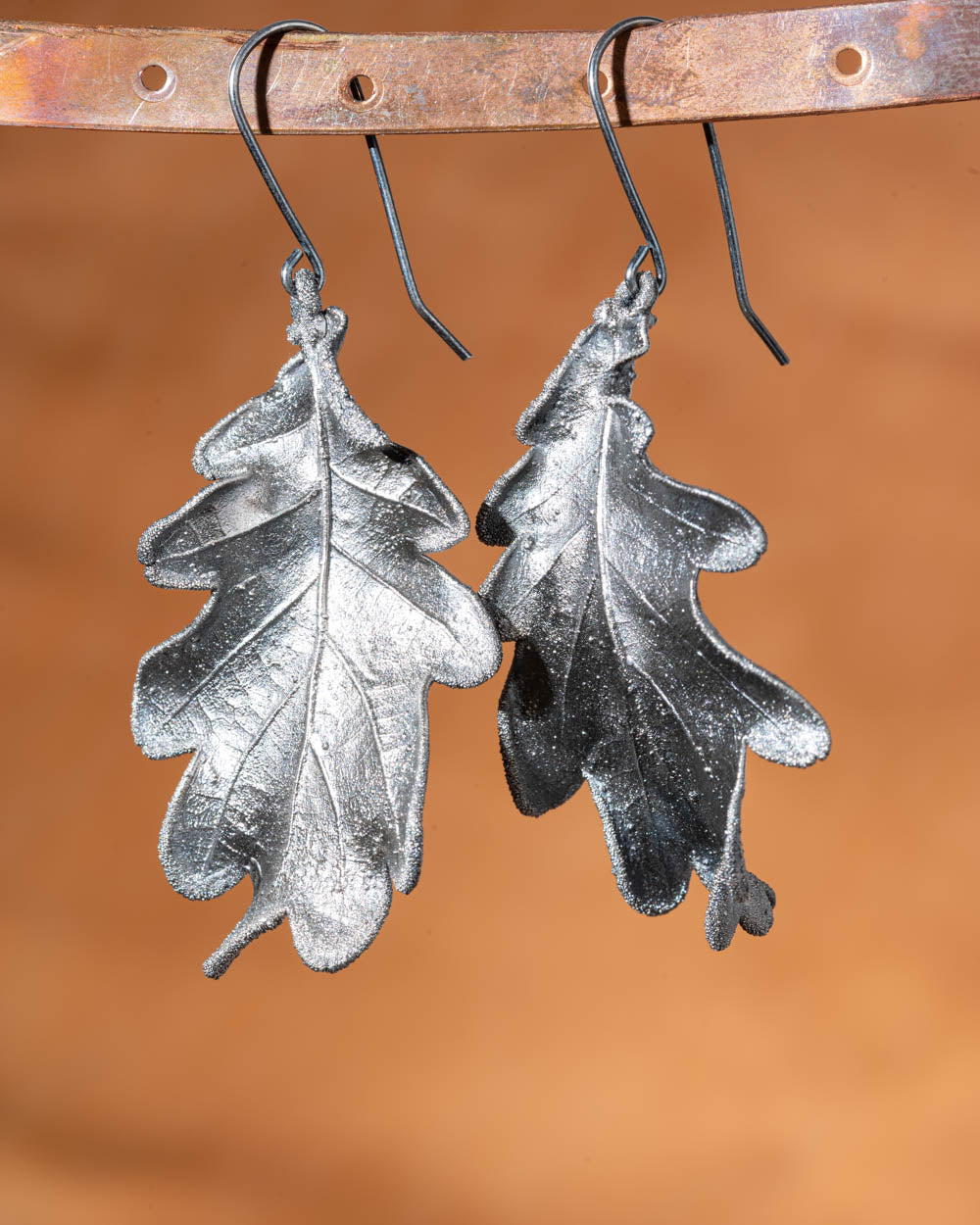 Silver Oak Leaf Earrings