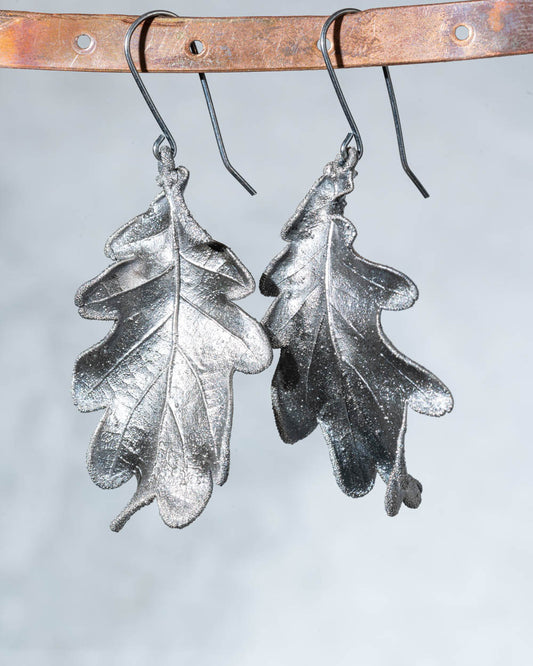 Silver Oak Leaf Earrings