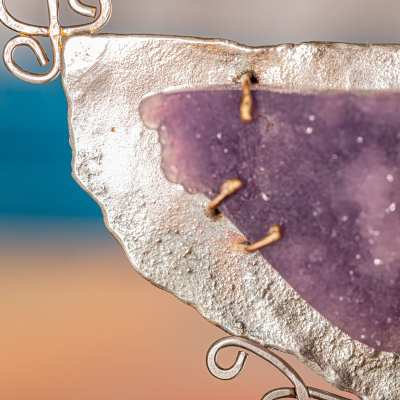 Grape Agate Druzy Silver Wrap Pendant – Annick Designs