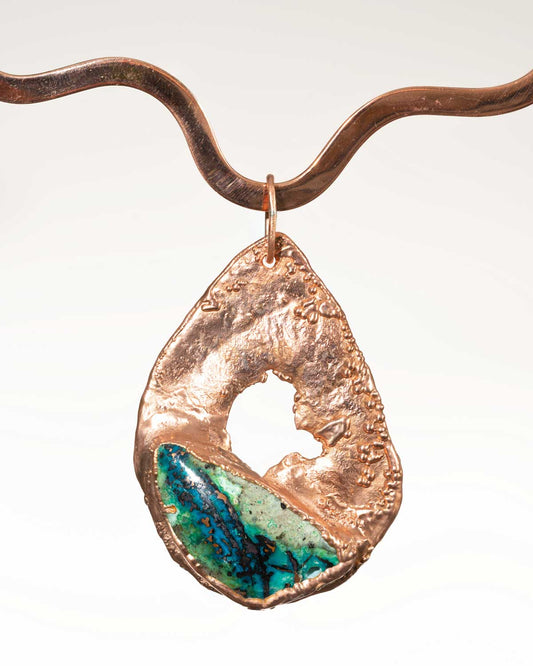 Copper Chrysocolla Statement Necklace