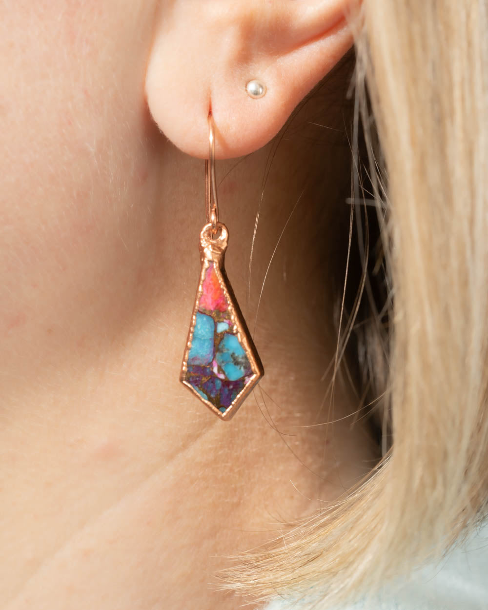 Mohave Turquoise Earrings in Copper