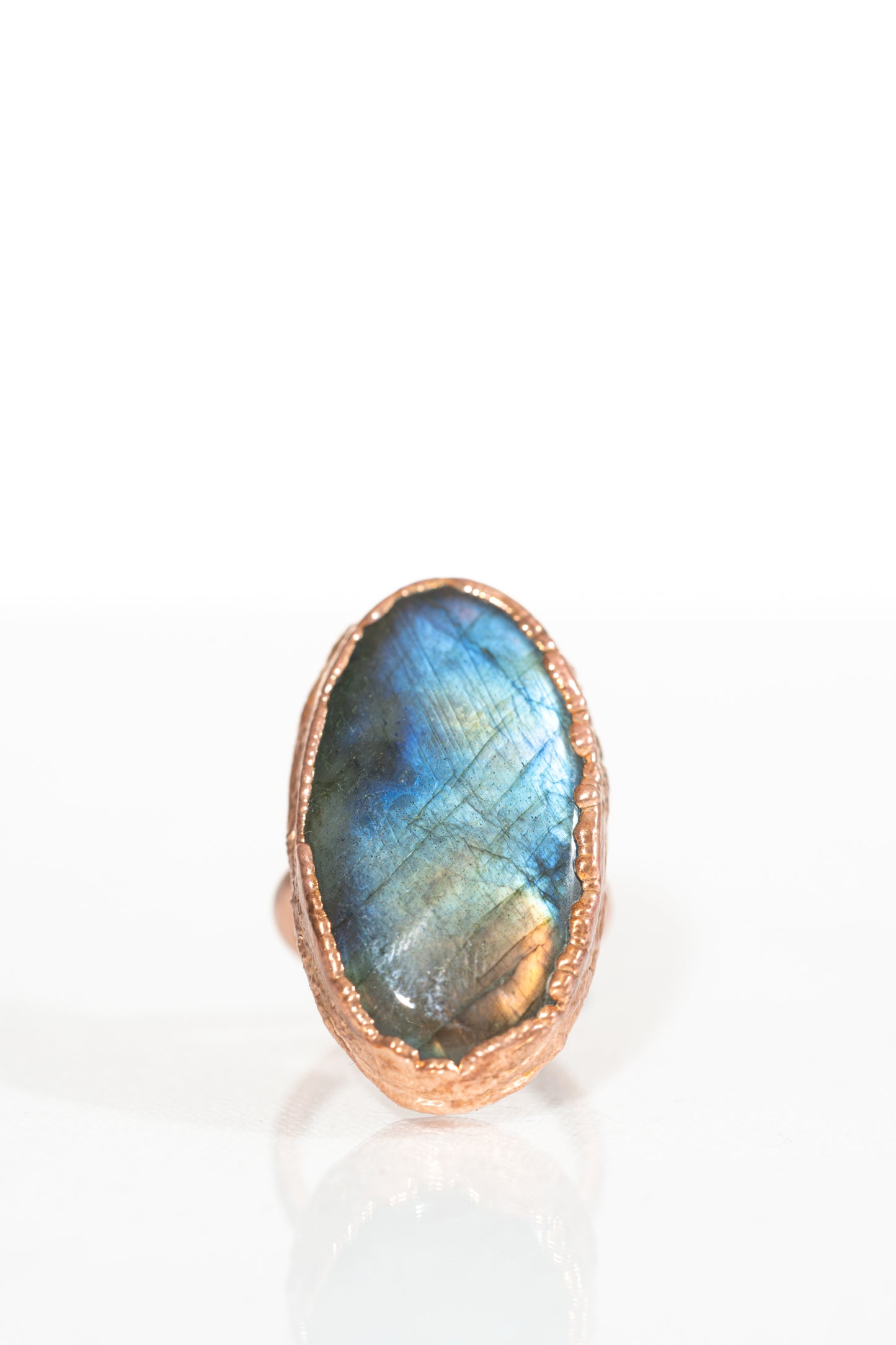 Labradorite Ring in Copper sz 8