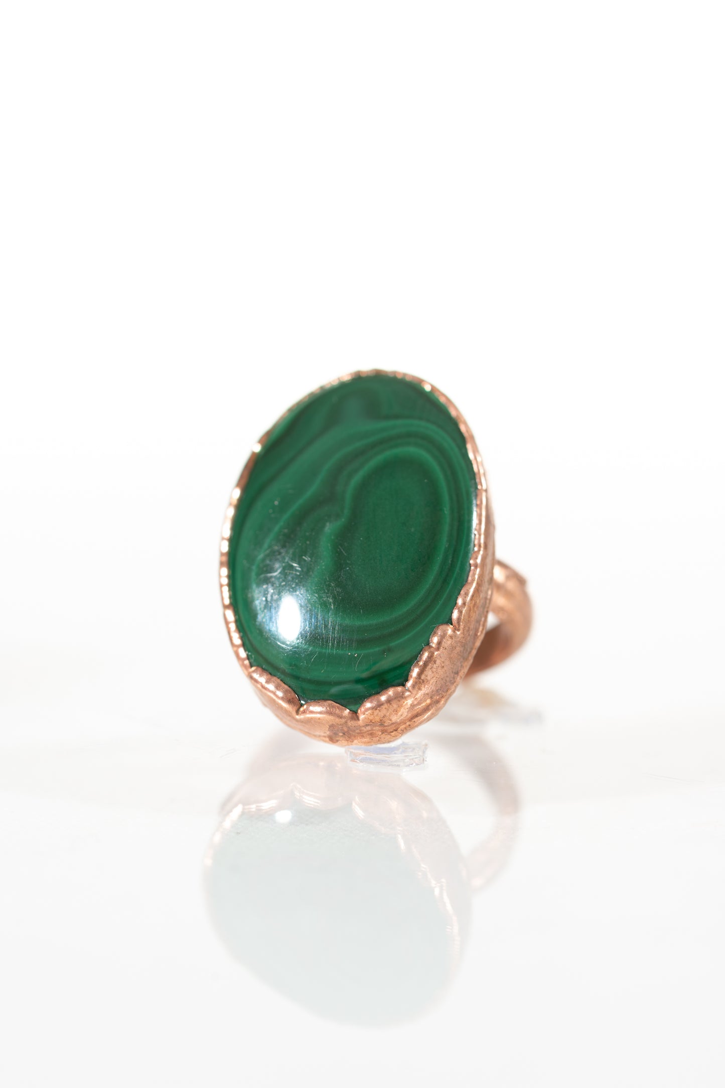 Deep Green Malachite Ring sz 7