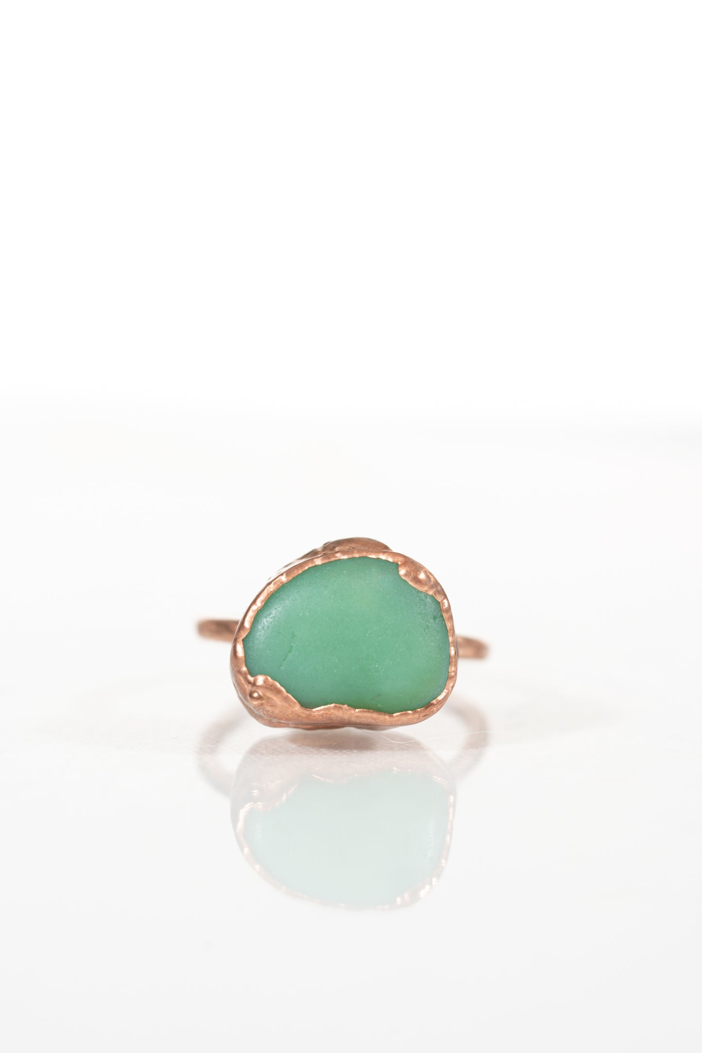 Jadeite Sea Glass Ring sz 10.5