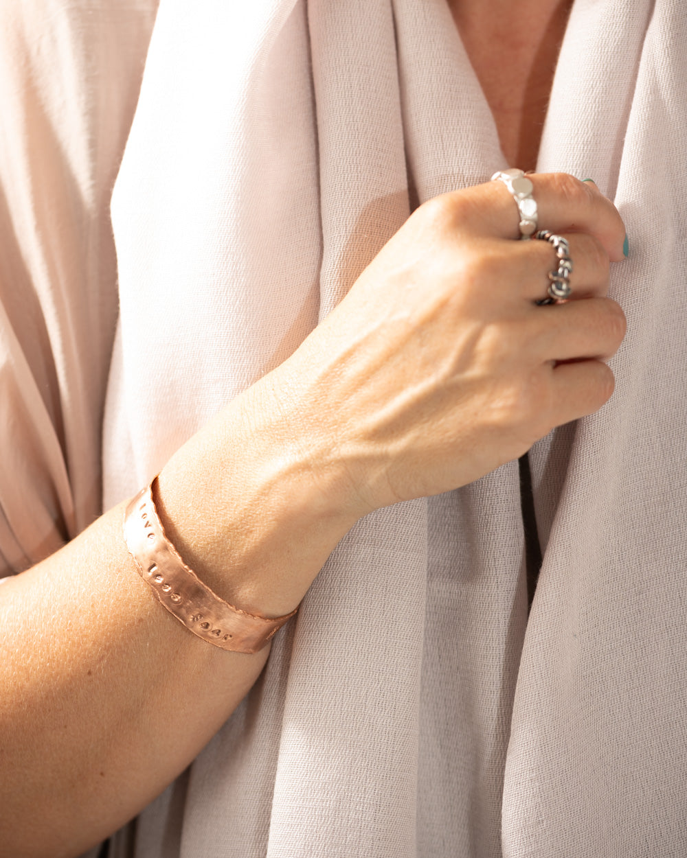 Let it Go Silver and Copper Ring sz 7.5