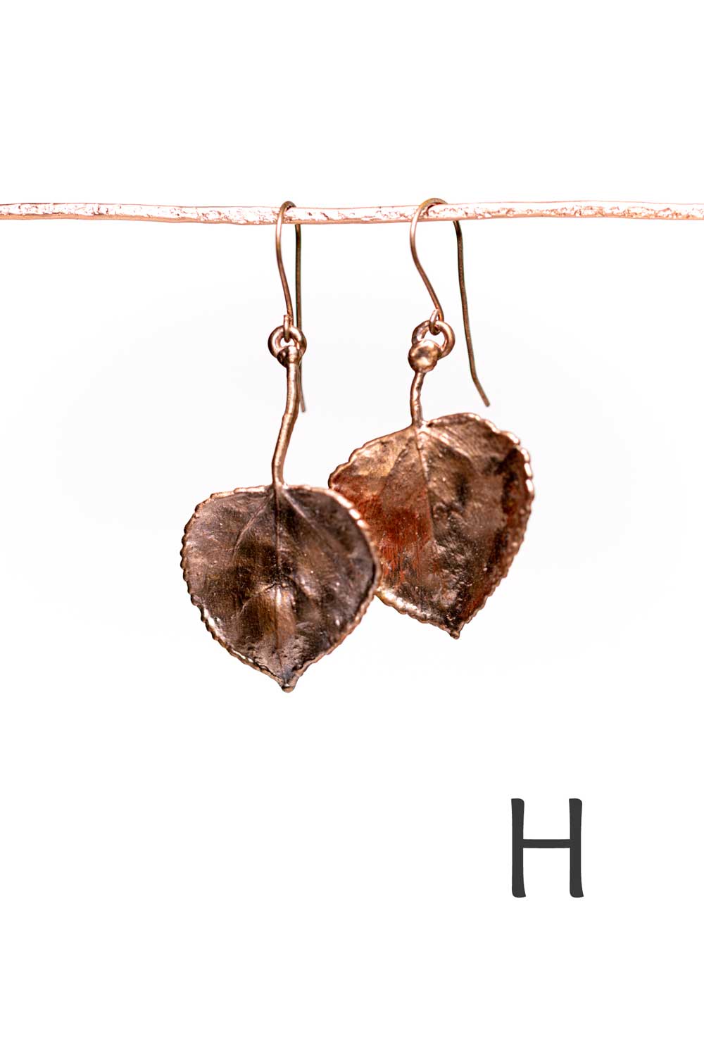 Genuine Aspen Leaf Earrings - copper or silver