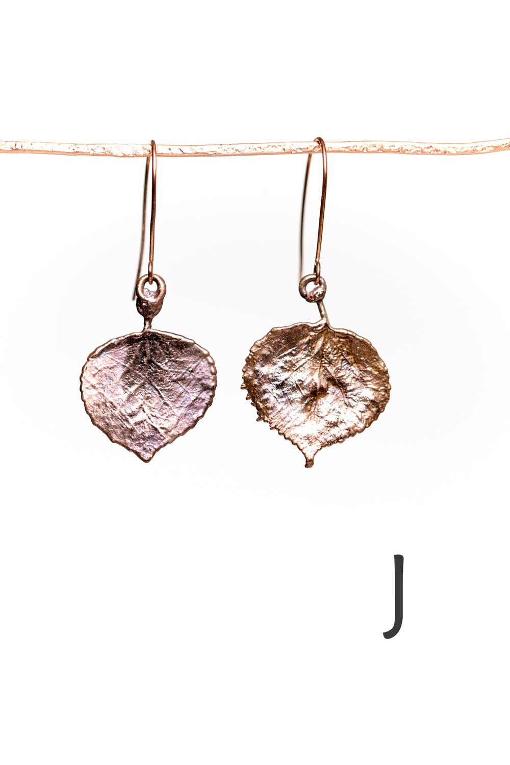 Genuine Aspen Leaf Earrings - copper or silver